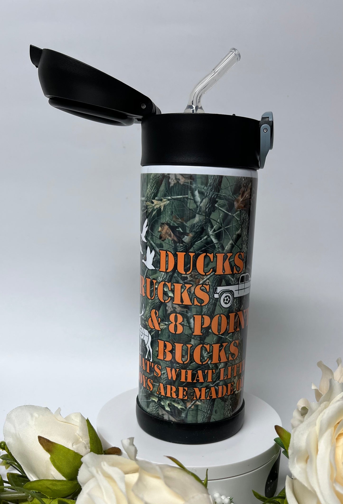 Ducks, Trucks, and Bucks Flip-top Tumbler