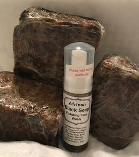 African Black Soap Bar or Foaming Face Wash